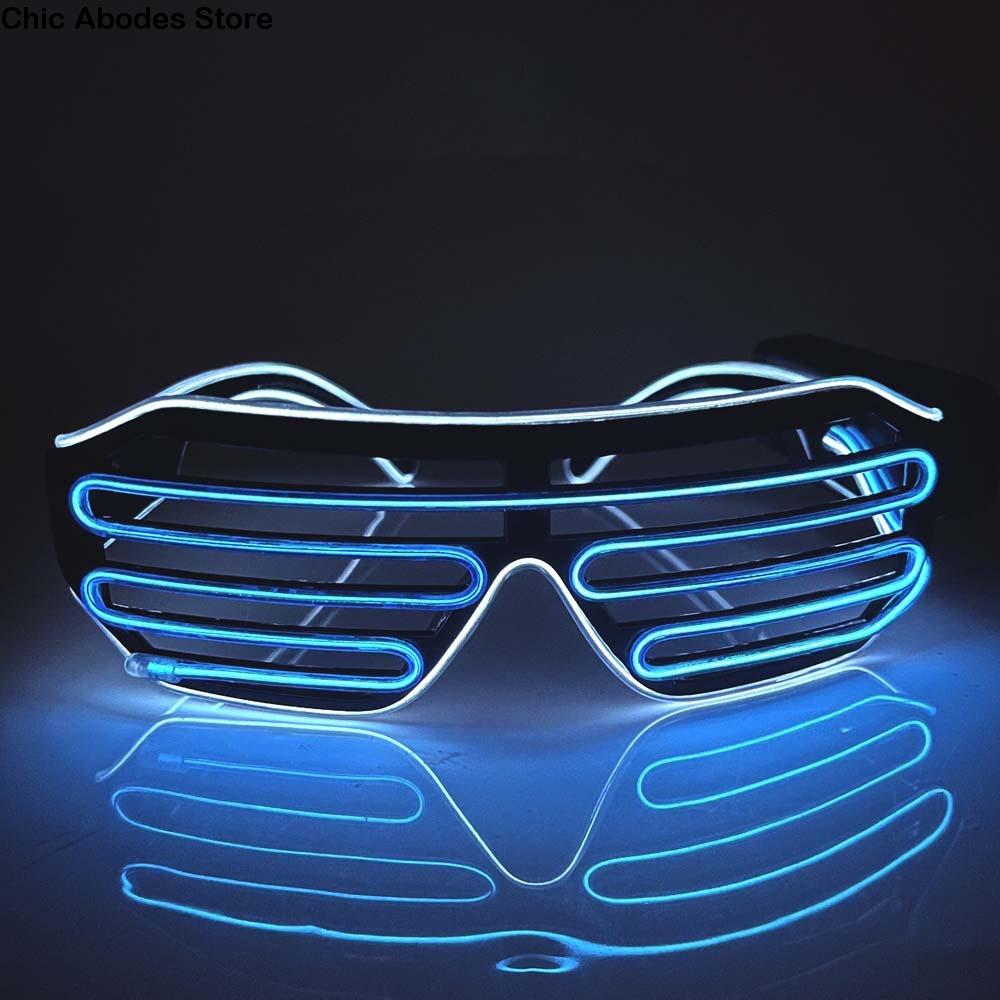 Gafas LED Brillantes Inalámbricas Geniales Coloridas Luminosas Doble Color Fluorescentes que Brillan en la Oscuridad