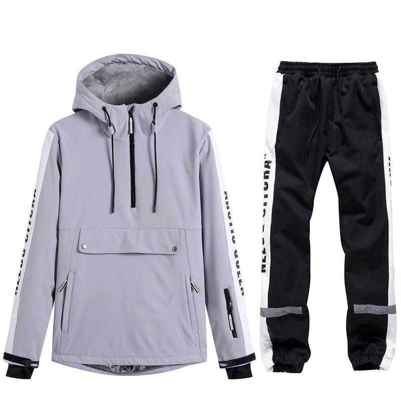 Unisex Couples' Ski Hoodie Set: Warm, Thickened Snowboard Suit for Men and Women.