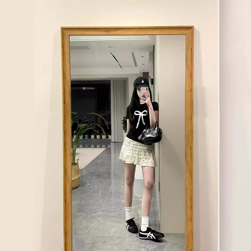 Design bow slim and thin short-sleeved T-shirt summer new niche ins fashion chic Spice Girl top