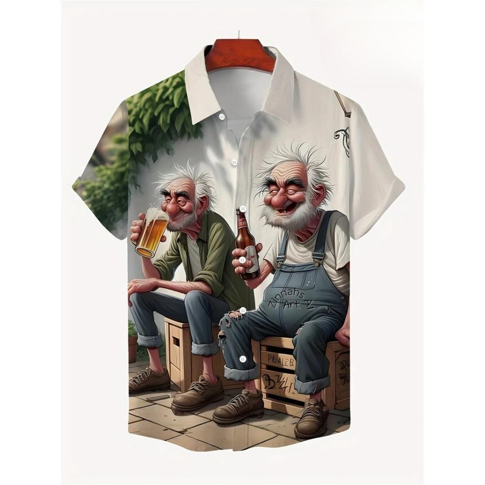 Floral Shirts Men's Hawaii Holiday Party Blouse 2025 Lapel Beach Shirt Flower Camisas Short-sleeved Womens Clothes