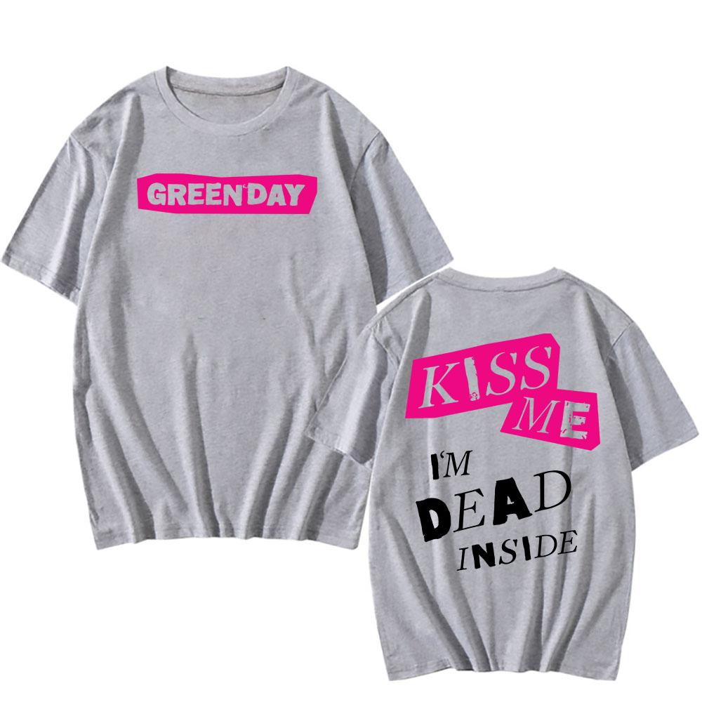 Kiss Me I'm Dead T-Shirt Green Day Saviors Album Graphic Tshirts Short Sleeve Cotton Unisex Streetwear Hip Hop T Shirt Print