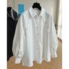 Cămăși Noi pentru Femei cu Guler POLO Cusut, Nasturi, Modă, Culoare Uni, Versatile, Casual, cu Mânecă Lungă