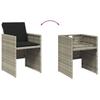 5 Piece Outdoor Dining Set with Cushions Light Grey Poly Rattan