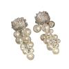 Medieval Niche Design Pearl Grape Fringed Earrings, Sweet and Cool Style Copper-wrapped Pearl Stud Earrings, Bud Grape String Earrings.