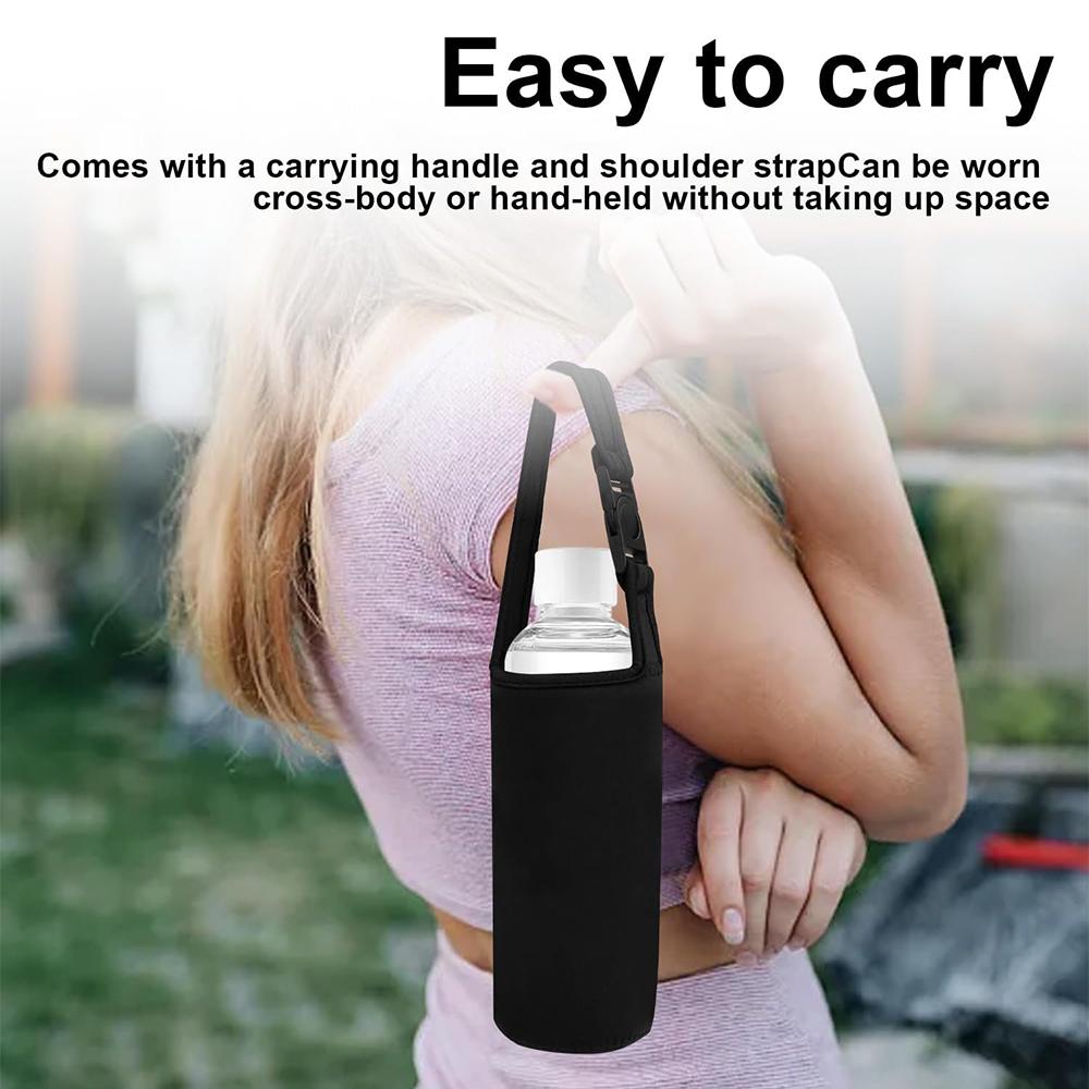 2Pcs Bottle Bag for Thermos Cups with Adjustable Shoulder Straps