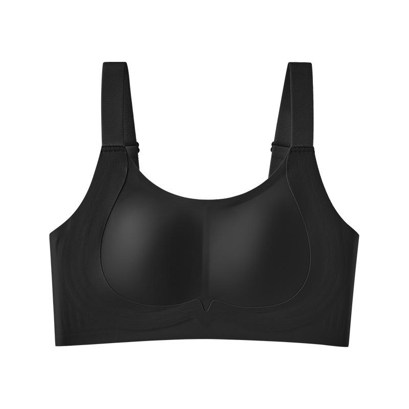 Women's No-Wire Support Bra: Comfortable, Side-Smoothing, Anti-Sagging, Thin Style with Wide Straps