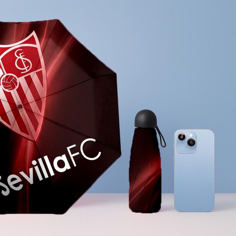 Sevilla FC Mini 5 Fold Pocket Umbrella Compact Lightweight Anti UV Rain Sun Protection Umbrella Portable Travel Umbrella