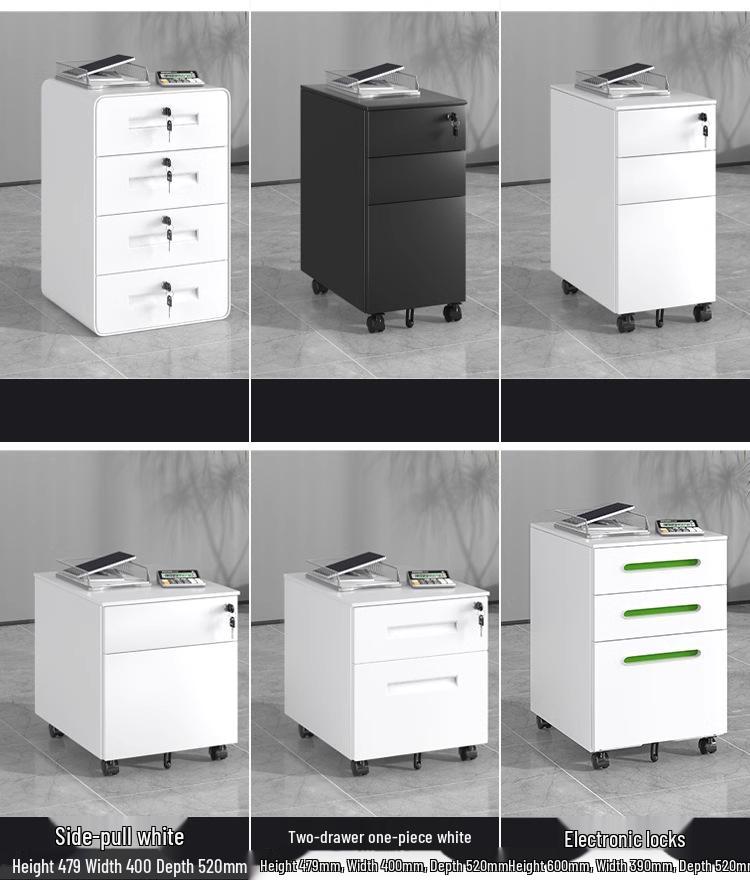 Under-Desk Metal Filing Cabinet with Lock, Mobile Office Storage Cabinet, Small Drawer Cabinet