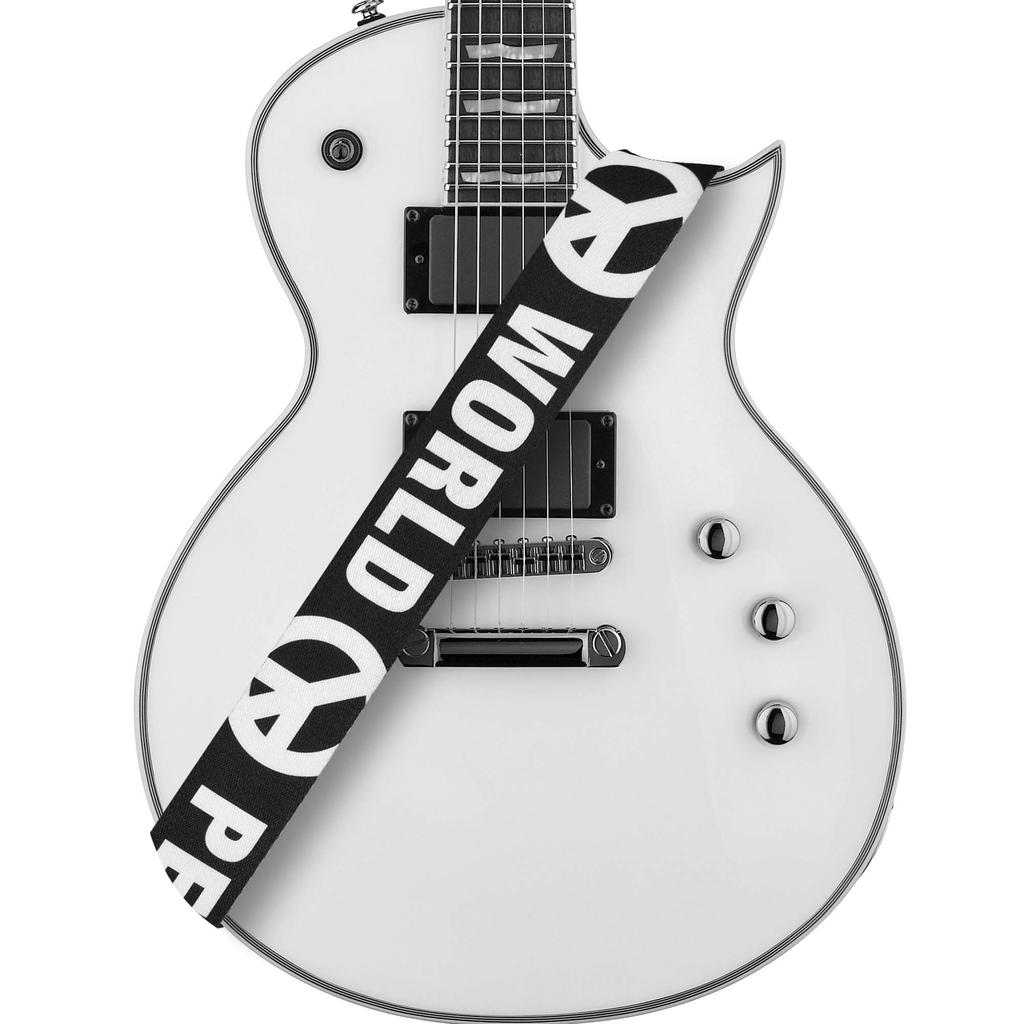 World Peace Guitar Strap Adjustable for Bass Guitars with 3 Pick Holders Black [Amumu] Acoustic, Electric, -