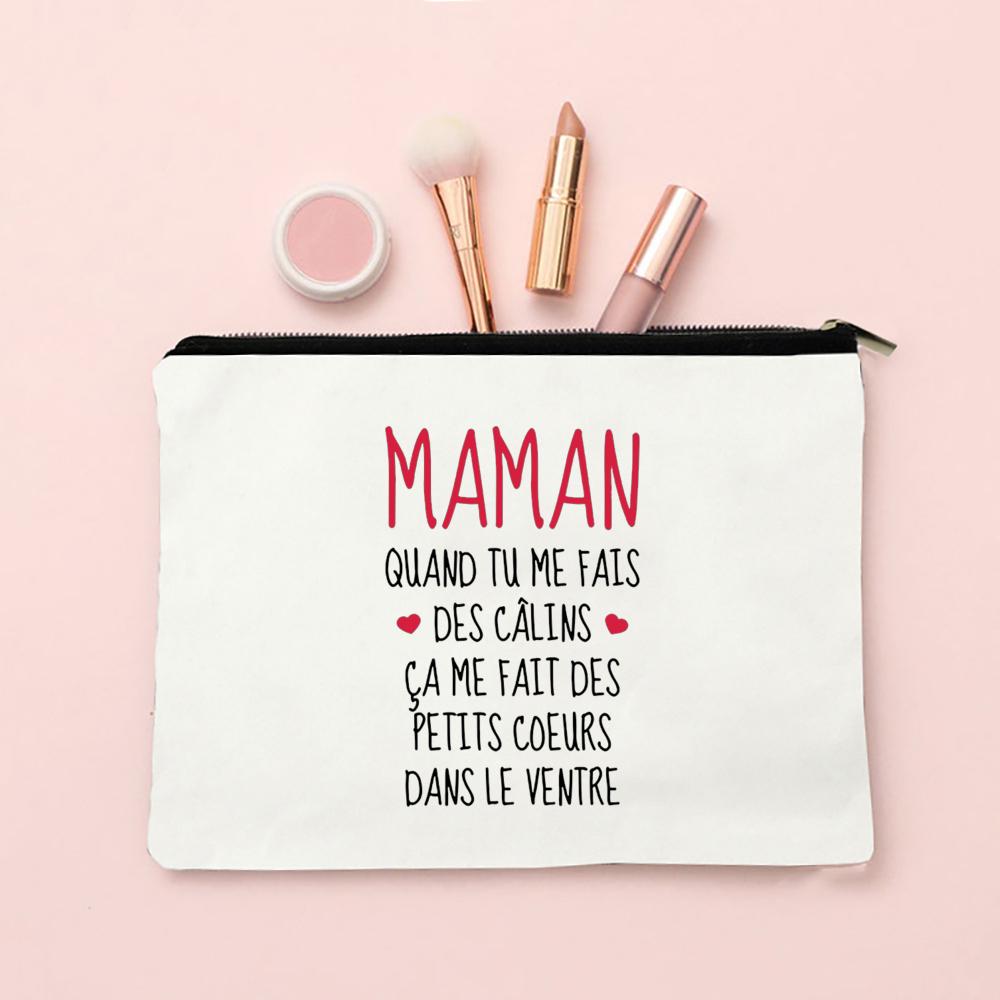 

Best Mom French Printed Cosmetic Case Women Makeup Bags Travel Toiletry Organizer Female Wash Storage Pouch Mother s Day Gifts