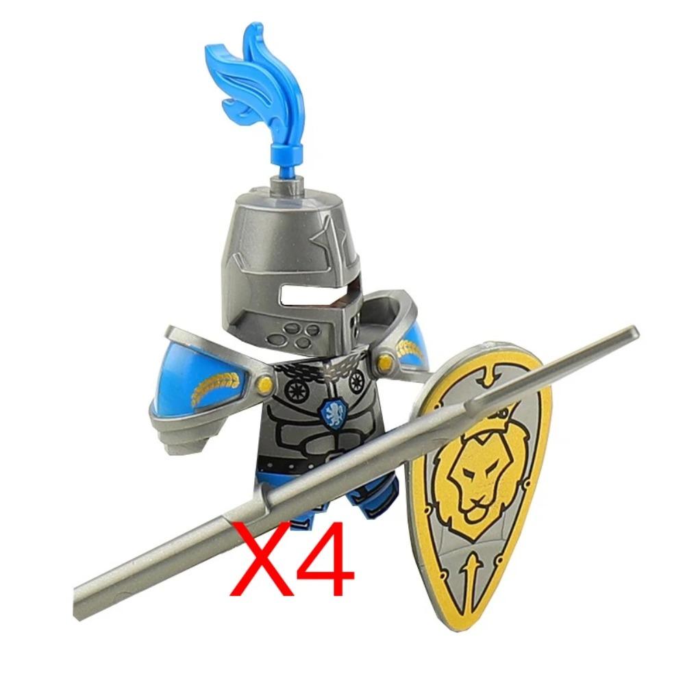 Mittelalterliche Burgsoldaten Actionfiguren Baustein Drache Anime Ritter Zubehör Kriegspferd Miliz Helm Schild Spielzeug Geschenk B15
