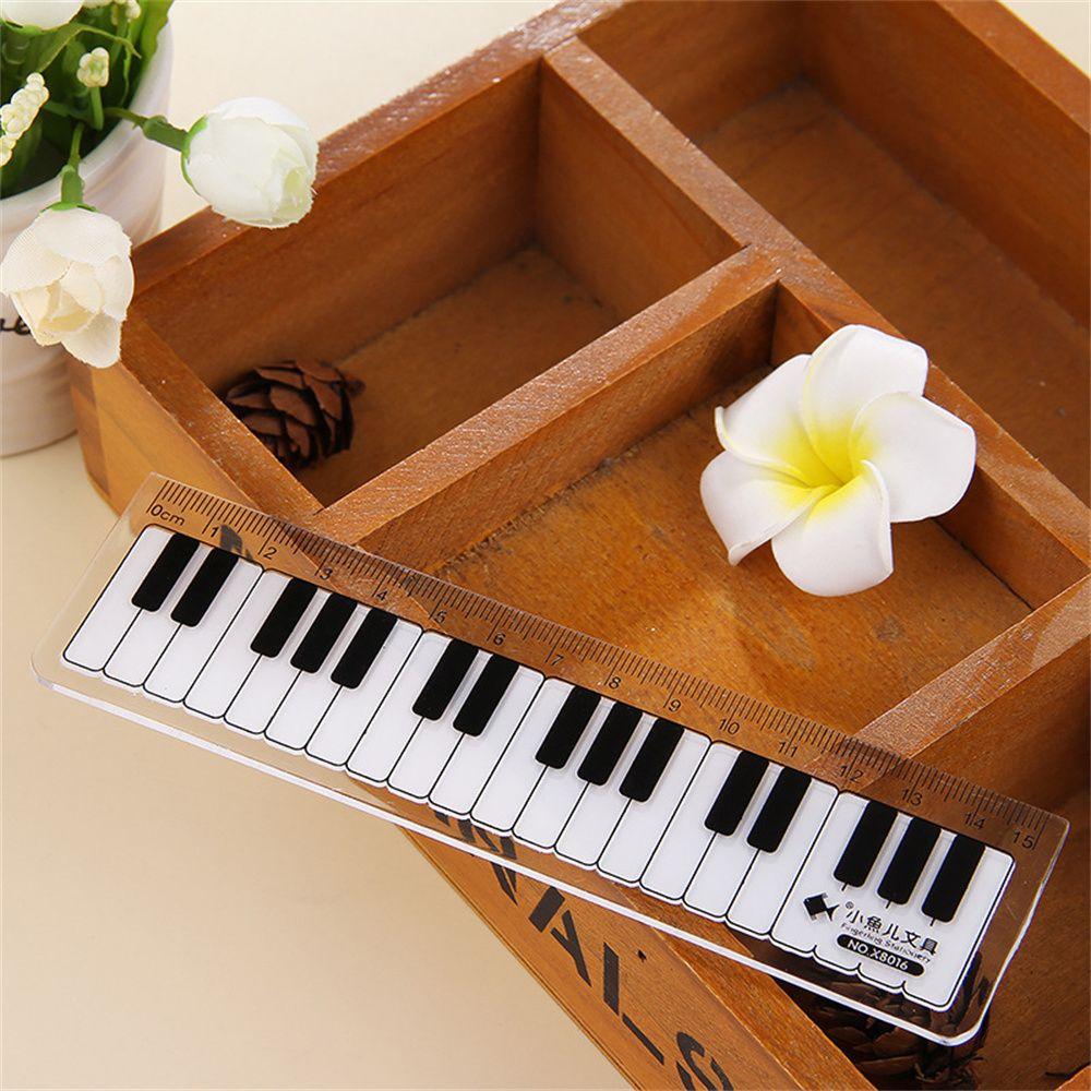 Scale Ruler Plastic Stationery Piano Rule Black White Musical Notes Straight Rulers Measuring Ruler