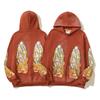 2024 American Tide Who Decided War High Street Tide Brand Flame Church Hooded Sweater Washed Old Men and Women