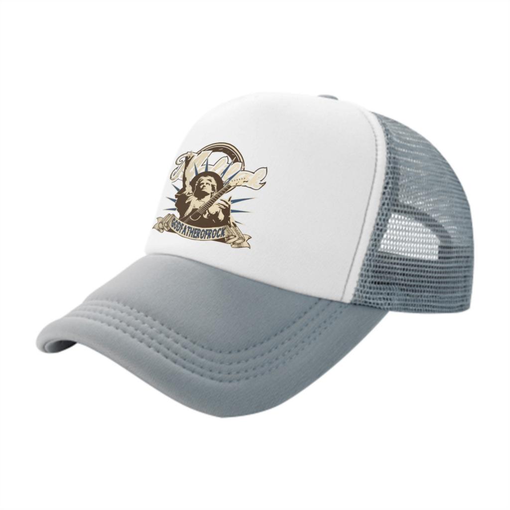 Godfatherofrock Grafikdruck Trucker-Kappe Verstellbare Polyester-Netzrückseite Kappe Lässig Unisex