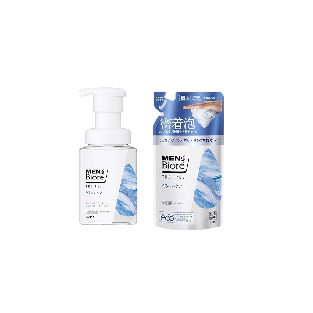 Mens Biore Face Moisturizing Care Main Unit + Refill Foam Type Pore