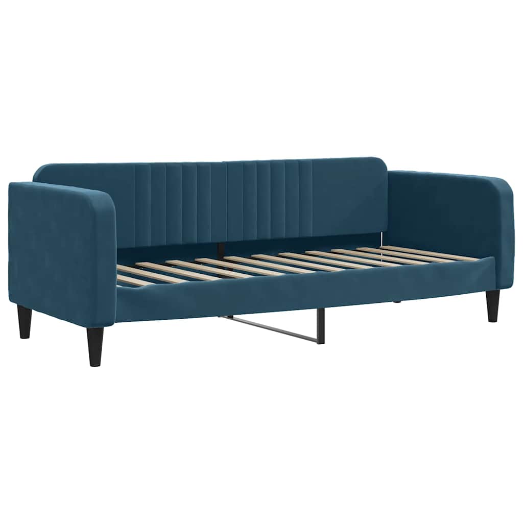 Vidaxl Sofa Z Materacem Do Spania, Niebieska, 80X200 Cm, Aksamit