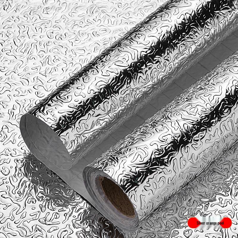 Fireproof, Waterproof, Oil-Resistant Self-Adhesive Aluminum Foil Wallpaper