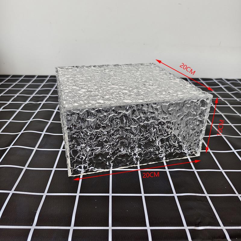 Vielseitiger Acryl- und Glas-Desserttisch-Präsentationsständer für den Innen- und Außenbereich