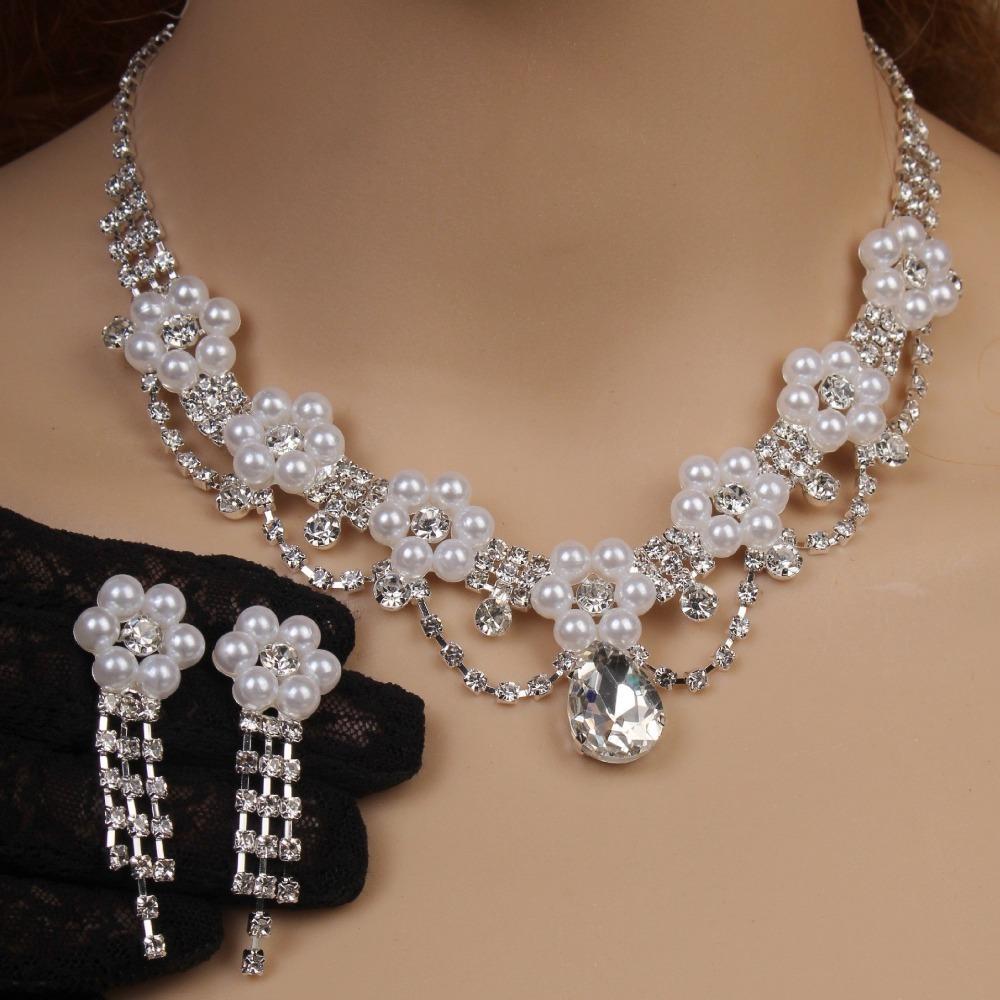 3pcs Fashionable Bride Necklace Zircon Set Imitation Zircon Necklace Earrings Set For Women's Wedding Banquet Accessories