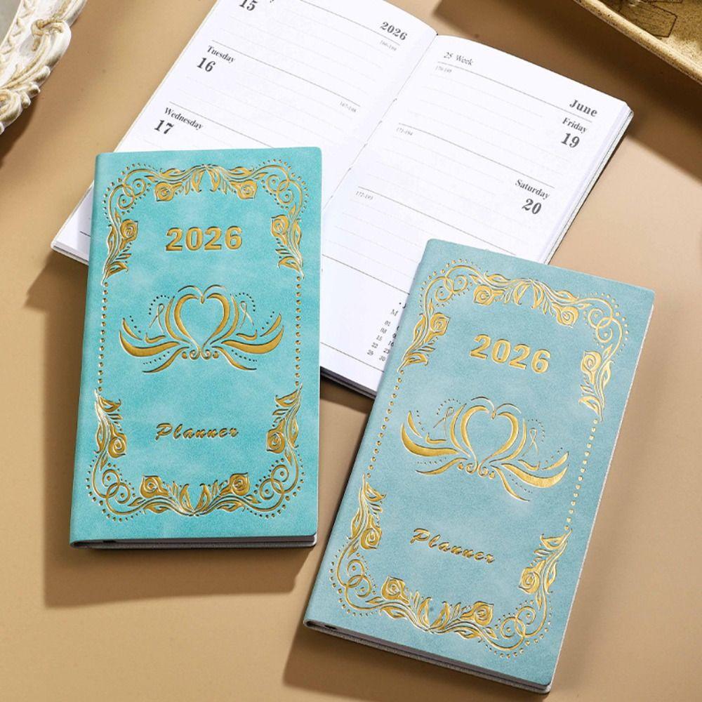 12 Months A6 Agenda Planning Notebook Pu Leather Office Work Planner To-do List Notebook Business