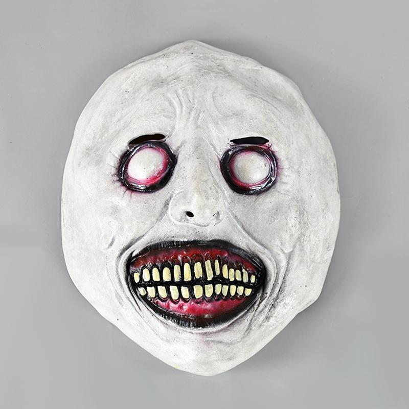 

Маска на Хеллоуин, страшная маска улыбающегося демона с белыми глазами, аксессуары для вечеринки на Хеллоуин, подарочный костюм для косплея, реквизит для ужасов