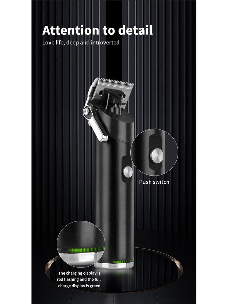 Professional Electric Hair Clipper with Adjustable Blade and Carving Head