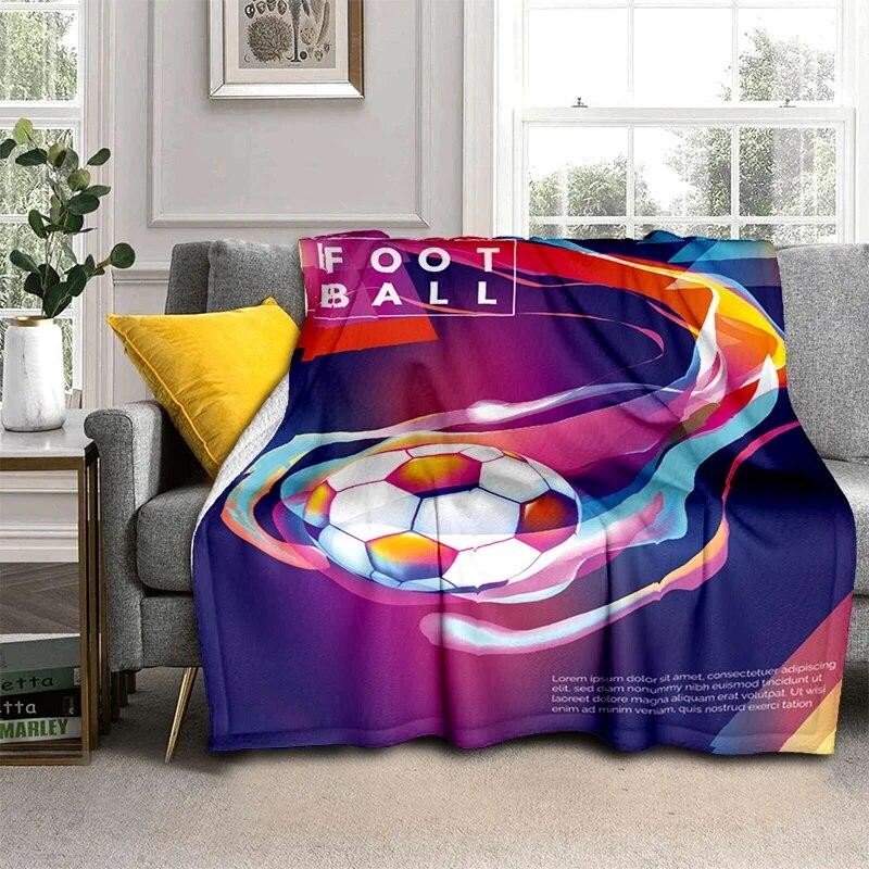 3d fotbal fotbal sportovní silueta vzor manta potah na rozkládací pohovku měkká deka kostkovaná měkká teplá flanel přehazovací deky ventilátory dárek