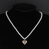 Light Luxury Heart Of The Ocean Pearl Necklace Female Versatile Temperament Slightly Inlaid Love Pendant