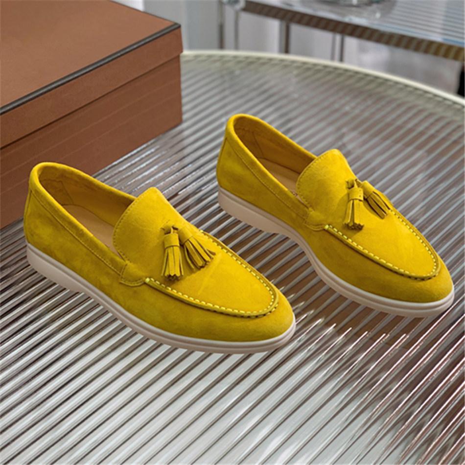 Pantofi retro Femei din piele de înaltă calitate Pantofi cu toc joasă ciucuri Moda Mocasini comozi Pantofi plati