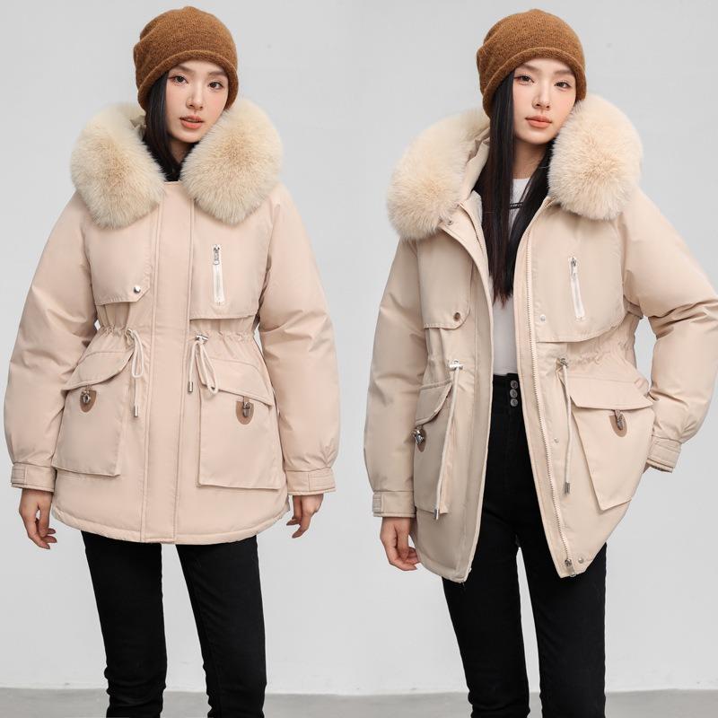 Women's Clothing Velvet Thickened Pie Overcomes Women's Short Winter New Big Fur Collar Slim and Thin Cotton Jacket