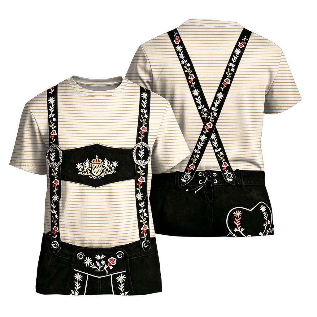 Herren T-Shirt mit kurzen Ärmeln und Retro Festival Print, lockere Passform, lässiges Sommer Top