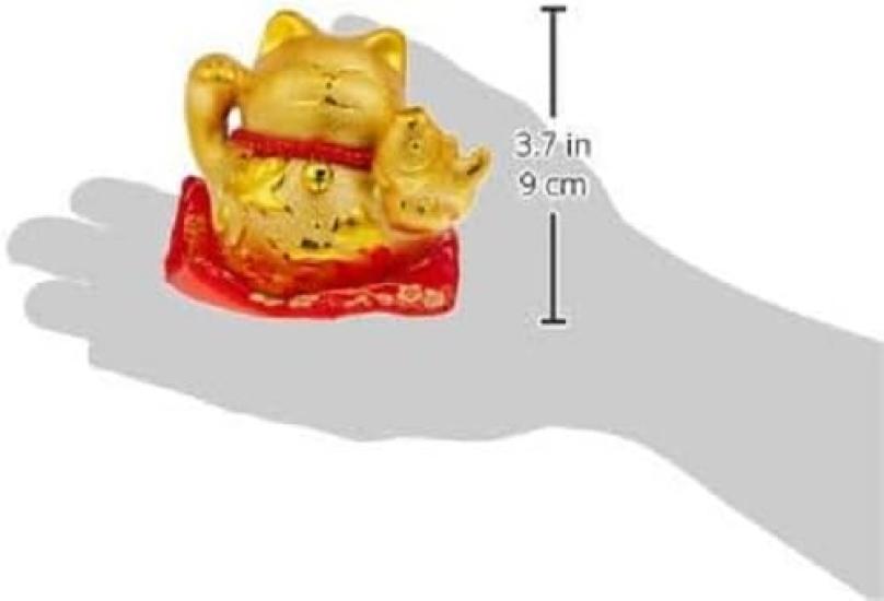Porcelain Good and Golden x x Ale-net Ornament, Luck, Fortune, Fortune, Maneki-neko (Red Snapper) Figurine, 6.8 9.7 8.8cm (H)