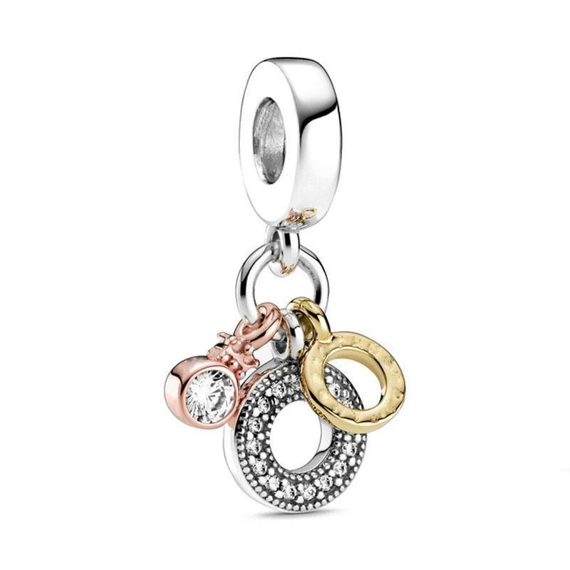 Fine Copper And Rose Gold Plated Sun Crown Pendat Fit Original Bracelet Trinket Necklace Jewelry Sunflower Charms