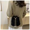 Chain Tassel Denim Crossbody Bag Handbag Cloth Shoulder Bag Elegant Denim Bucket Bag  Wedding