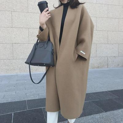 Women's Autumn/Winter Solid Color Loose Straight Coat - 7 Colors Available