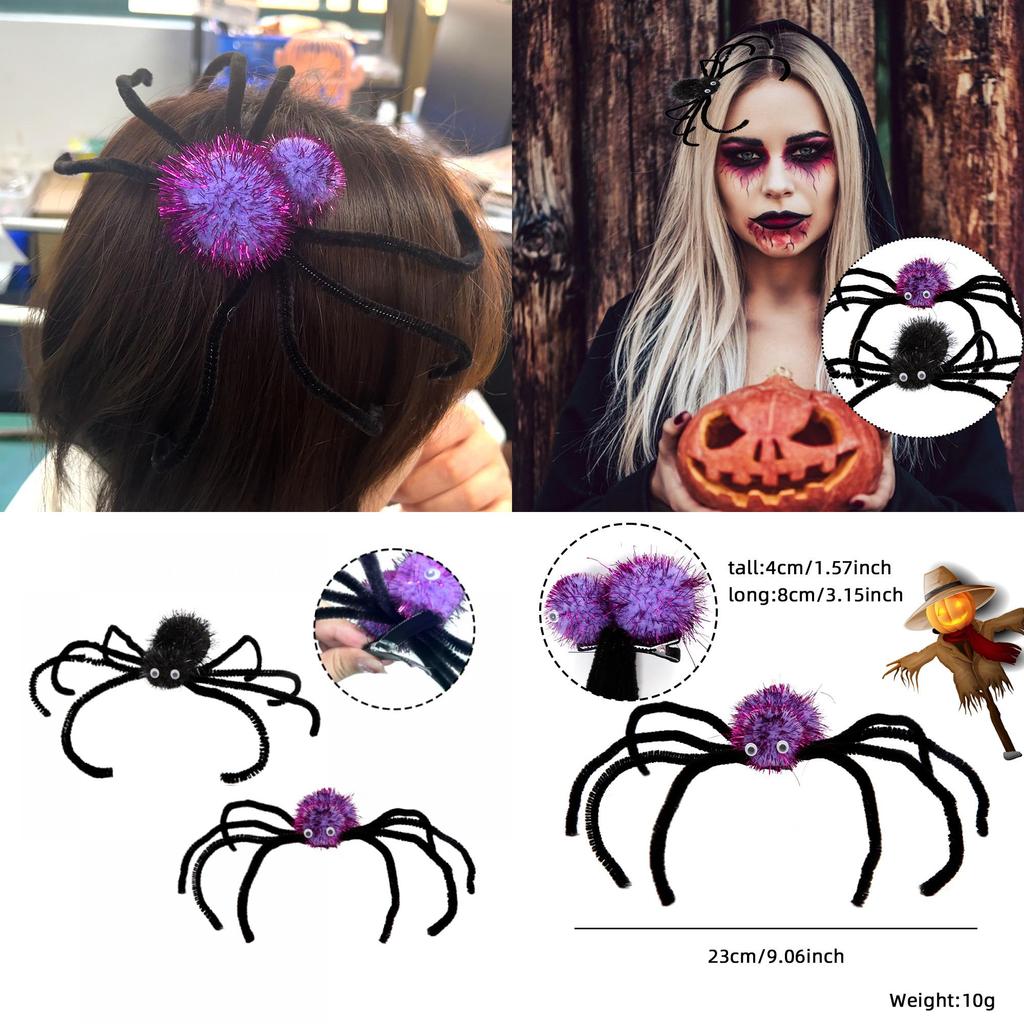 Halloween Spider Hair Clips Unique Diy Spider Leg Design Hair Accessories For Women And Girls