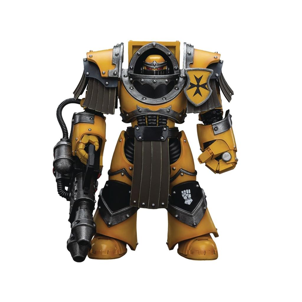 JoyToy Warhammer 40K Imperial Fists Legion Cataphracti Terminator Corps Legion Cataphracti with Heavy Flamer Scale Figure 118