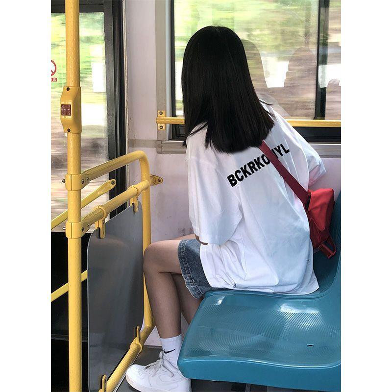 

Shoulder Fashion Trendy Pure Cotton Couple s Short Sleeve T-Shirt Women s Summer Original Design Niche Style Slim Looking White Tops White [220 grams of high quality pure cotton]] 3XL