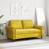 2 Seater Sofa Yellow 120 Cm Velvet