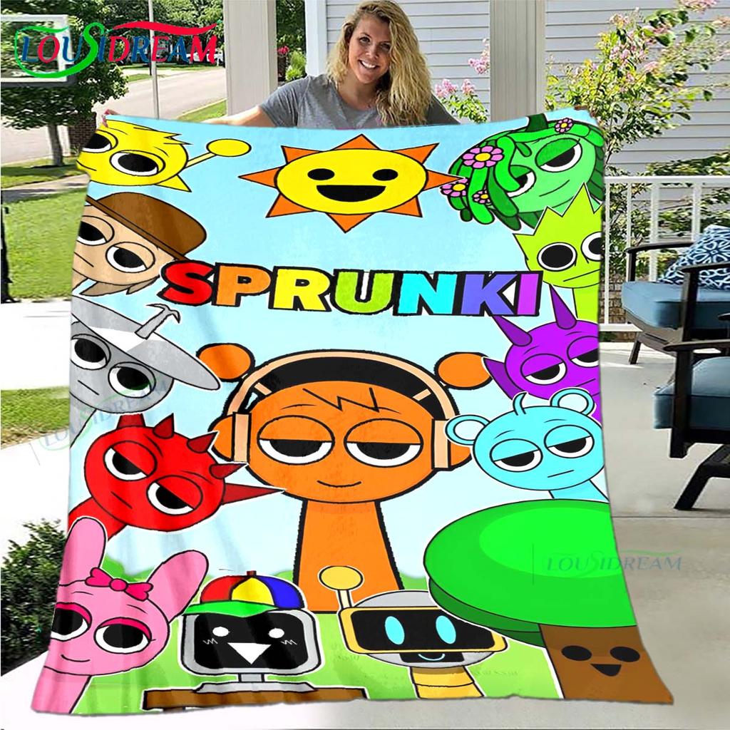 Fashion S-Sprunki Incredibox Game Four Seasons Blanket Sofa Cover Travel Bed Plush Blanket Travel Office Break Blanket Gift