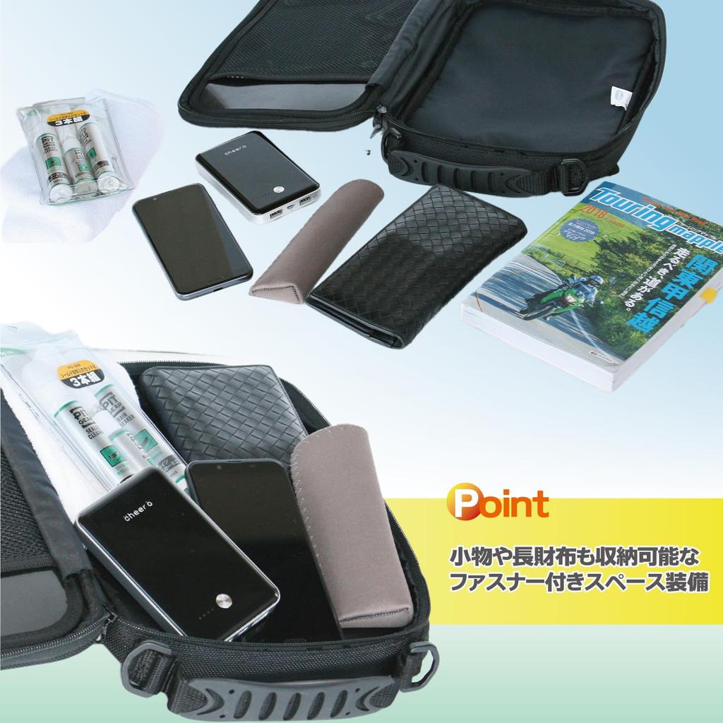 TANAX Map Bag MOTOFIZZ Synthetic Leather Black MFK-167 (Capacity 3.3l)