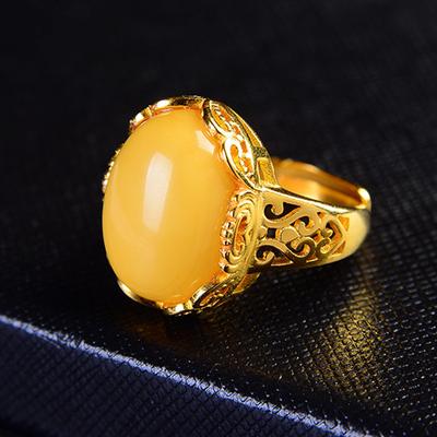 Solid 14k Yellow Gold Riing Yellow Amber Cut Citrine Natural Diamonds Engagement Ring Fine Jewelry Wedding Rings Gold