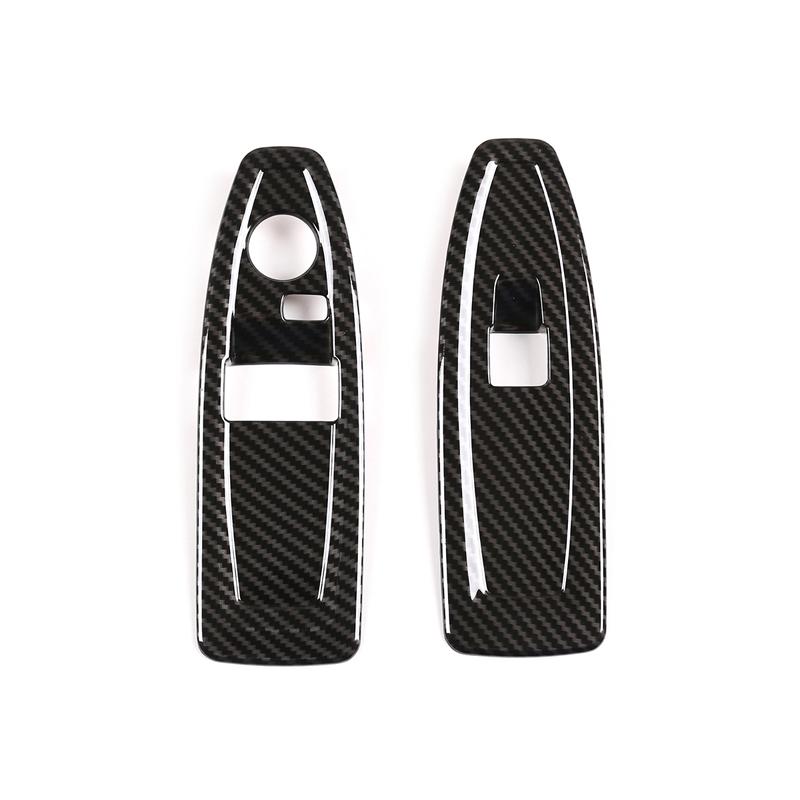 For BMW 1 2 Series F20 F21 F22 F45 F46 2014-2019 ABS Carbon Fiber Car Glass Lift Switch Panel Decorative Frame Auto Accessories