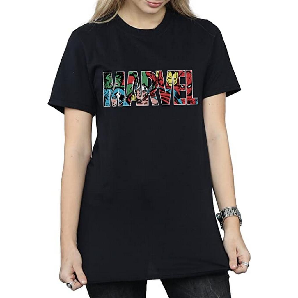 Marvel Comics Womens/Ladies Characters Cotton Logo Boyfriend T-Shirt