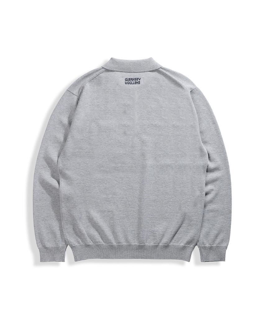 Geonjiulleunseu Cashmere Blend Pocket Collar Knit - Melange Grey