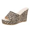 Fashion Slippers Women Heeled Sandals Ladies Shoes Heels Platform One Word Slipper Designer Wedge Suede Large Size Waterproof Summer New