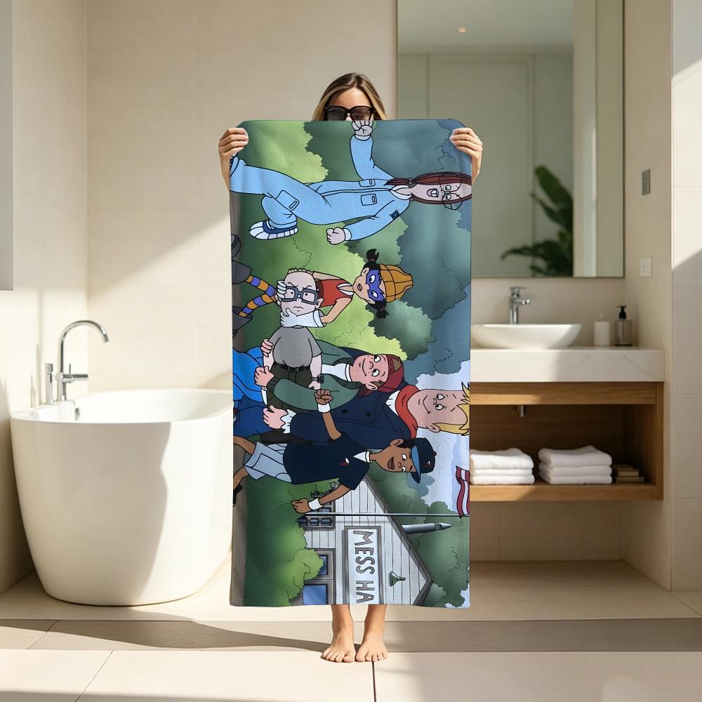 Animation R-Recess Towel Microfiber soft Beach Towel for Travel Fitness Sauna Bathing Camping