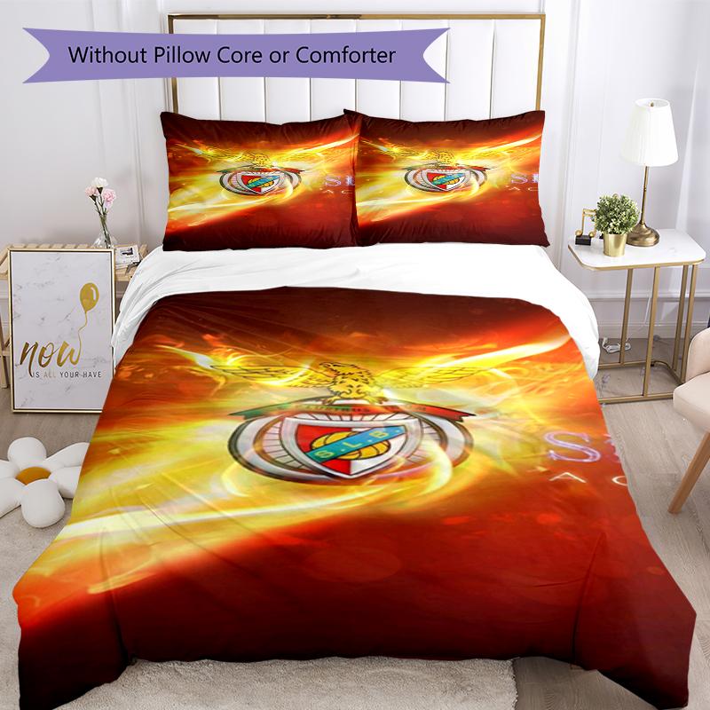 3pcs Benfica Bedding Set Duvet Cover Closure Includes 1 Duvet Cover & 2 Pillowcases, Soft and Comfortable for All Seasons.