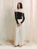 MEENDERI Ribbon Off-Shoulder Top - Black