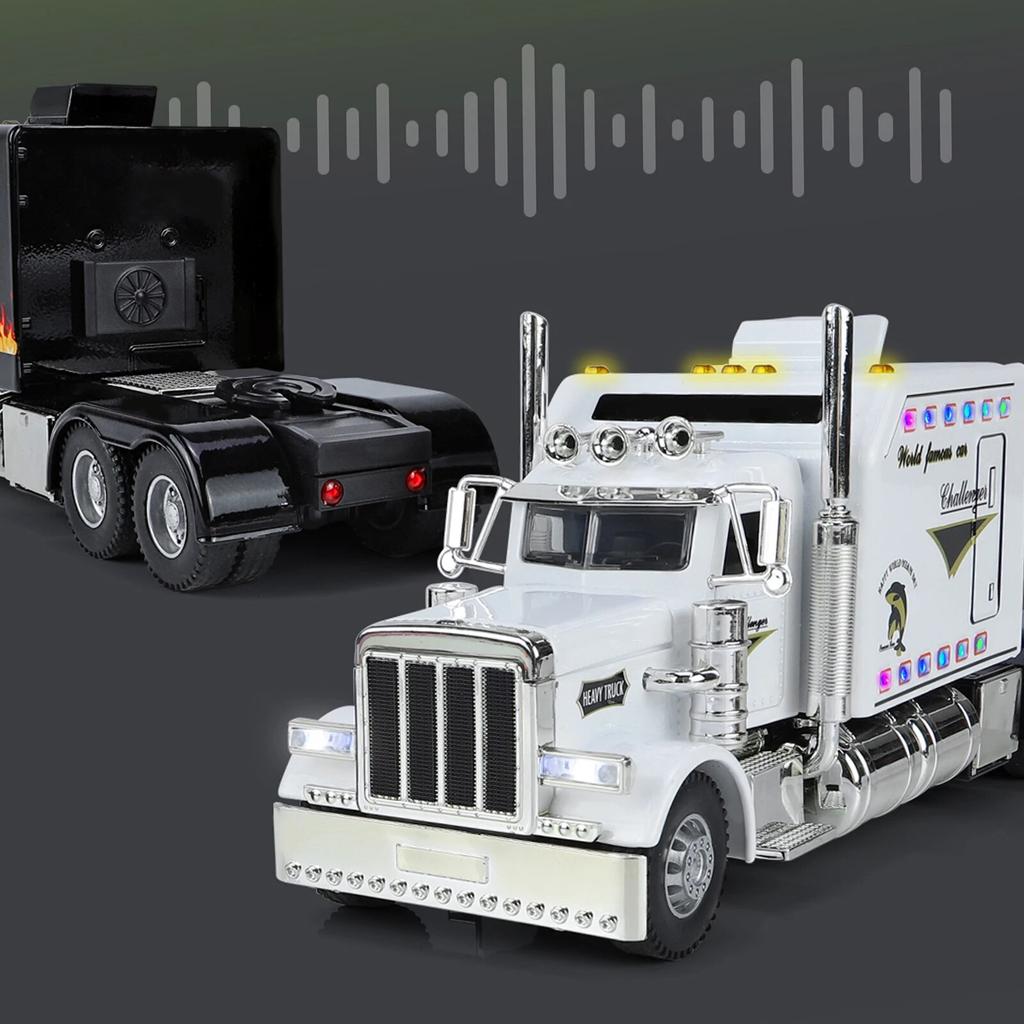 1:24 Scale Peterbilt 389 Tractor Trailer Play Toy Truck Vehicle for Kids, Lonestar Design, With Functions, Pre Built Semi, Reali